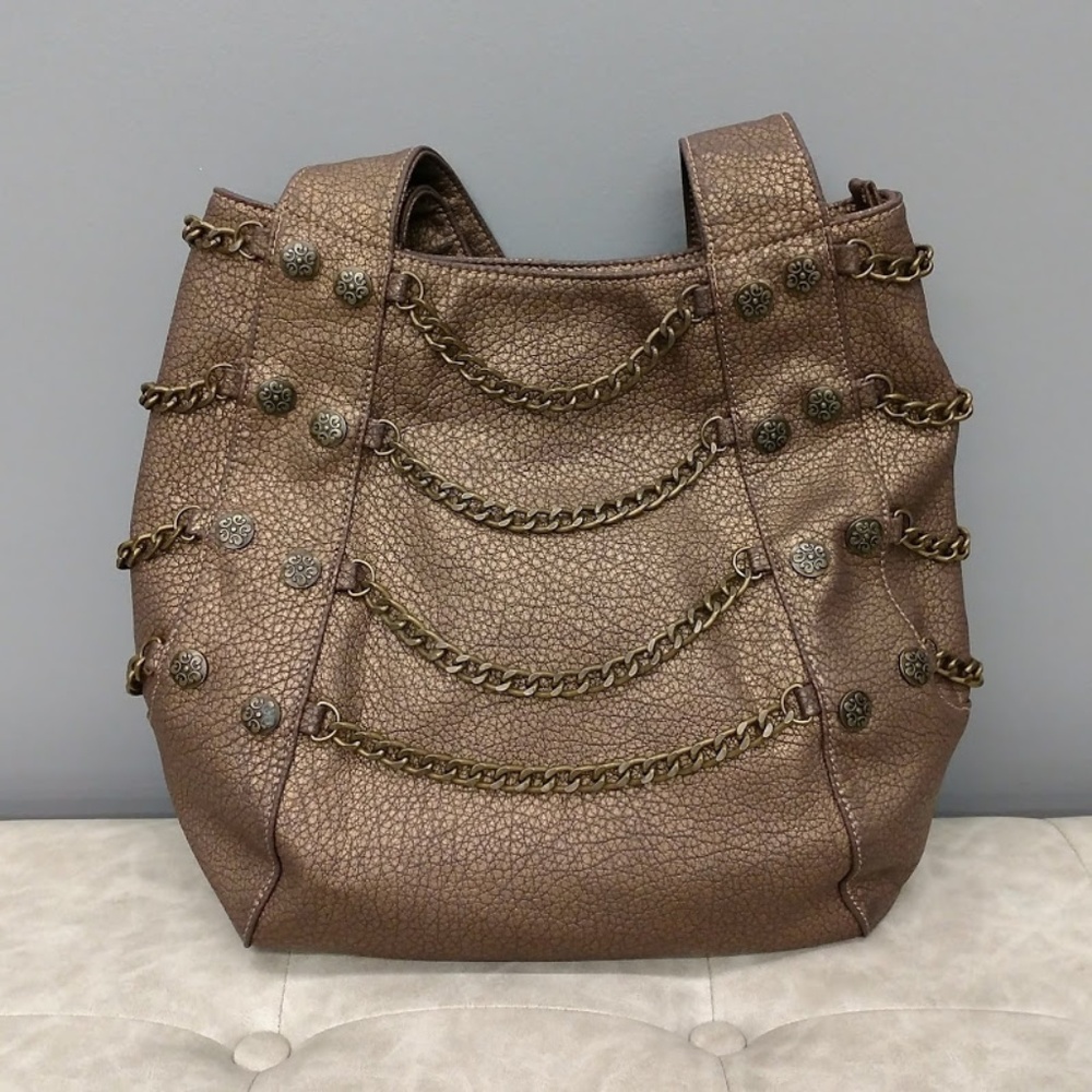 HOUSE OF DEREON Copper Leather hobo bag - NWOT